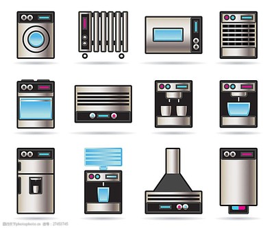 矢量家電與辦公用品圖標 現(xiàn)代視覺設(shè)計的實用工具